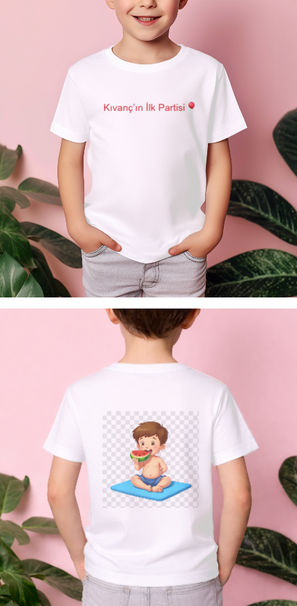 Tasarlanabilir Çocuk Tişört (Özelleştirilmiş) - 7x 6-7